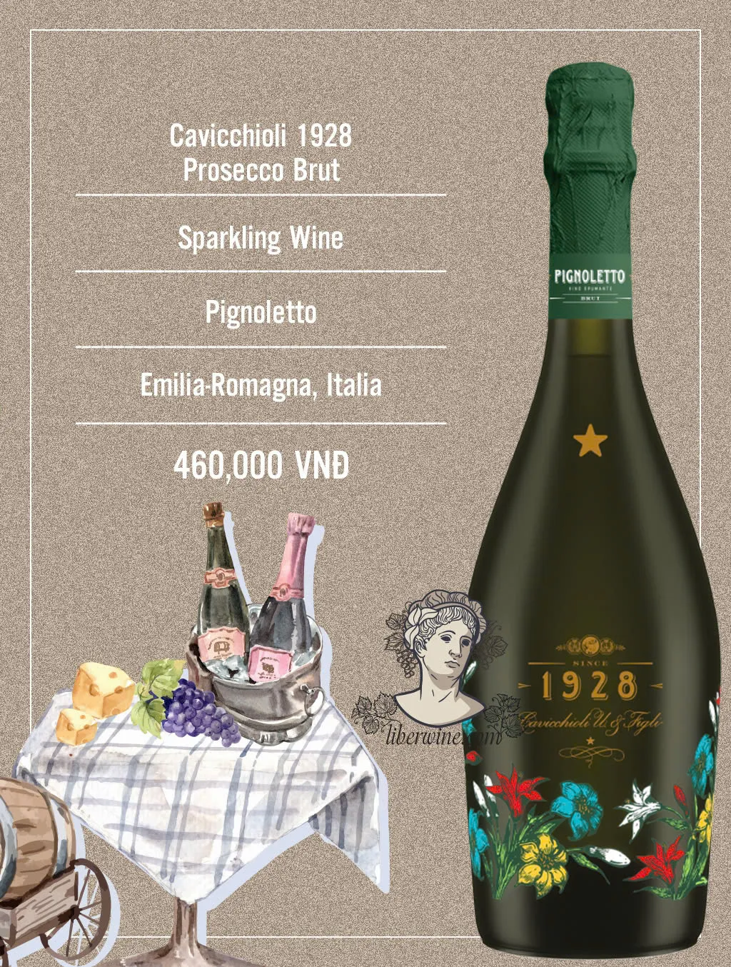 Vang sủi tăm Cavicchioli Prosecco